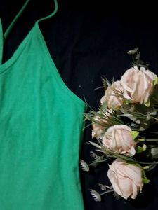 Green Halter Neck Tank Top