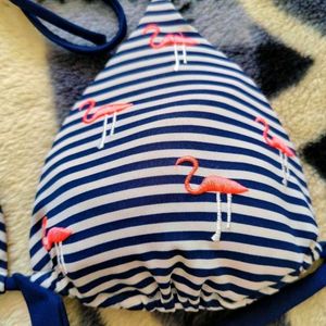 Flamingo Striped Bikini Top