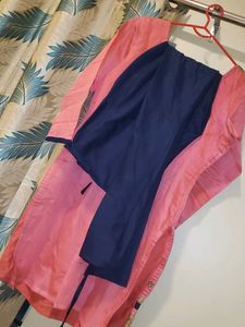 Elegant Pink Kurta with Gold Embroidery