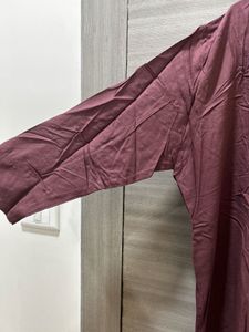 Maroon Button-Down Kurta