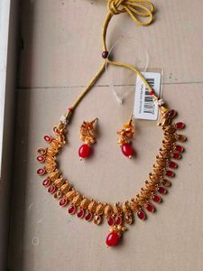 Gold Plated Necklace and Earrings Set