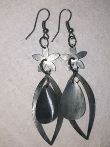 Boho Silver Tone Drop Earrings - 2 Pairs