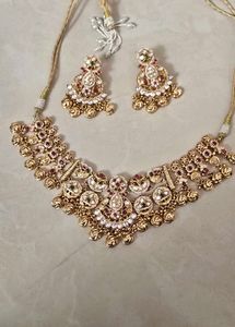 Indian Heritage Bridal Necklace &amp; Earrings Set