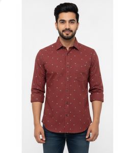 Jade Blue Men's Slim Fit Printed Casual Shirt