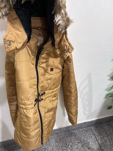 Campus Sutra Mustard Padded Jacket