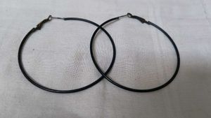 Black Oversized Hoop Earrings for Women 🖤