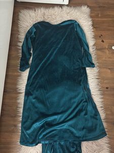 Emerald Green Velvet Kurta Set