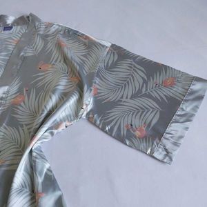 Silky Flamingo Print Robe 🎀✨️