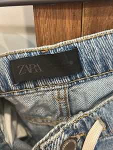 Zara-Light Wash Denim Jeans with Drawstring