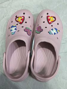 Cute Pink Clogs with Charms