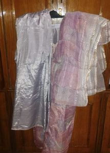 Elegant purple Kurta with palazzo and dupatta