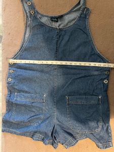 Denim baggy overall