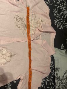 Pink embroidered top