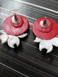 HANDMADE Clay Flower Necklace Earrings Set