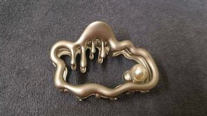 Unique Drip Effect Hair Claw Clip Grey color