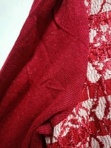 Chic Red Lace Overlay Dress