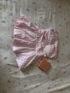 Cute Pink Gingham Puff  Top