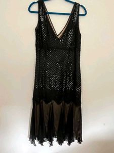 Sparkling Black Sequin Maxi Dress