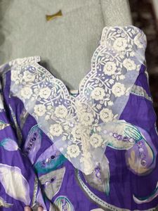 Beautiful Purple Floral Kurta Set