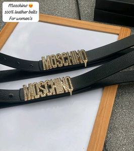 Moschino Embellished Logo Leather Belt women