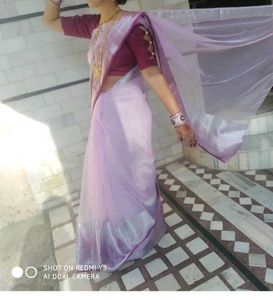 Elegant Lavender Saree with blouse