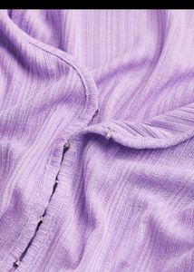 Lilac Ribbed Cropped Cardigan