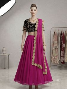 elegant pink lehenga with zardosi dupatta blouse