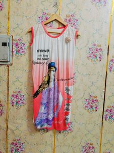 Stylish Sleeveless Kurta with Graphic Print