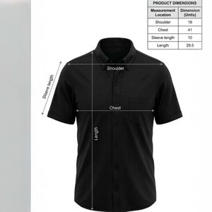 Men's Black Short Sleeve Button-Up Shirt