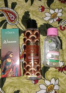 Body oil and Garnier micellar water