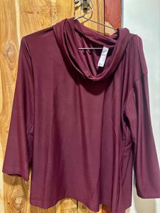 Maroon Cowl Neck Top