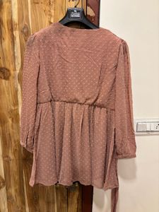 Chic Rose Textured Wrap Dress
