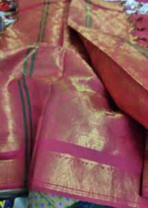 Red Banarasi silk duppata