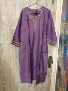 Elegant Purple Kurta with Embellishments