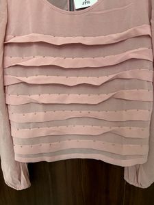IMPORTED Chic Peach Tiered Long Sleeve Top