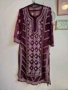 Elegant Embroidered Georgette Kurta