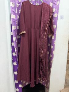 Elegant Maroon Kurta Set with Dupatta
