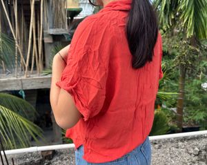 Vibrant Orange Loose Fit Top