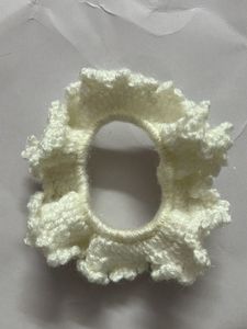 White Ruffled Scrunchie