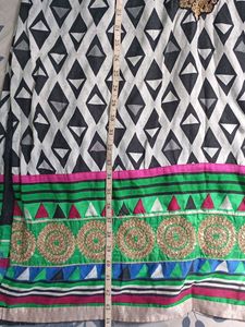 silk top knee length with dupatta