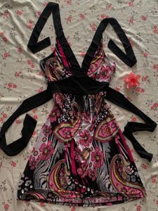 y2k halter neck skirt