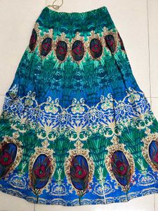 Peacock Print Skirt