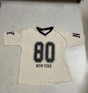 Cream "80 New York" Graphic T-Shirt