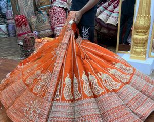 Orange Embroidered Lehenga Choli