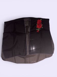 Chic Embroidered Black Shrug
