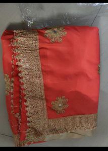 heavy embroidered party wear saree new with tag