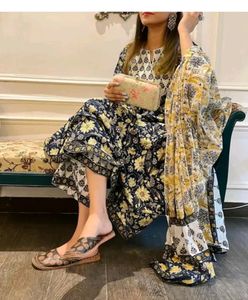 Women's Printed Anarkali Kurta and Palazzo Set