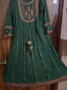 long Green Anarkali kurti 💚
