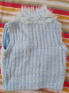 Cozy Faux Fur &amp; Knit Vest . Imported