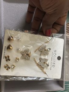 Sparkling Butterfly &amp; Heart Earring Set
